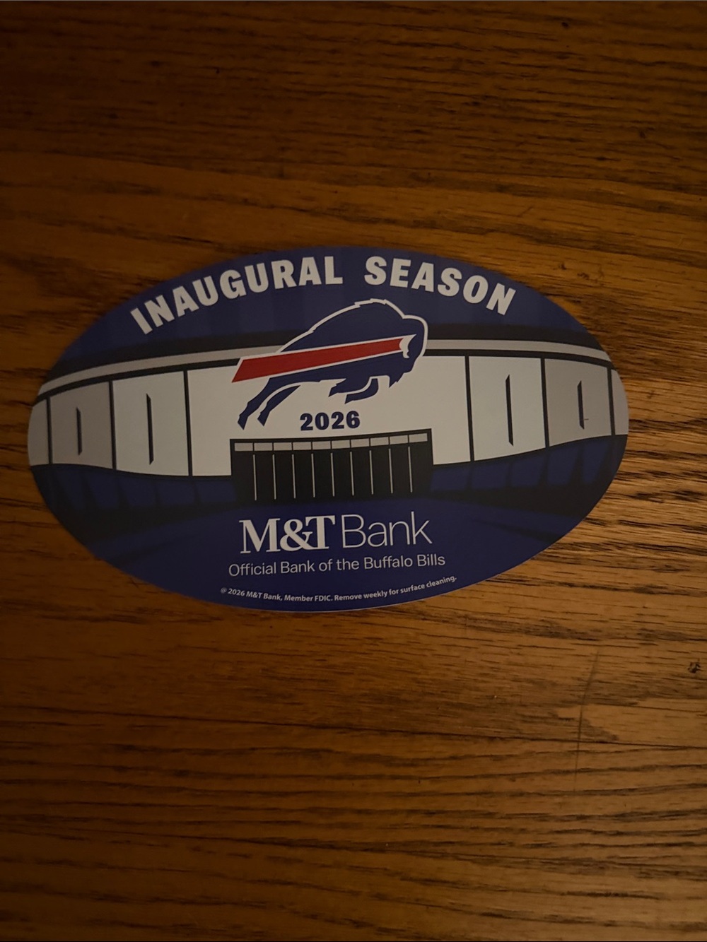 Buffalo Bills 'Inaugural Season 2026' Oval M&T Bank magnet - Blue/Red/White